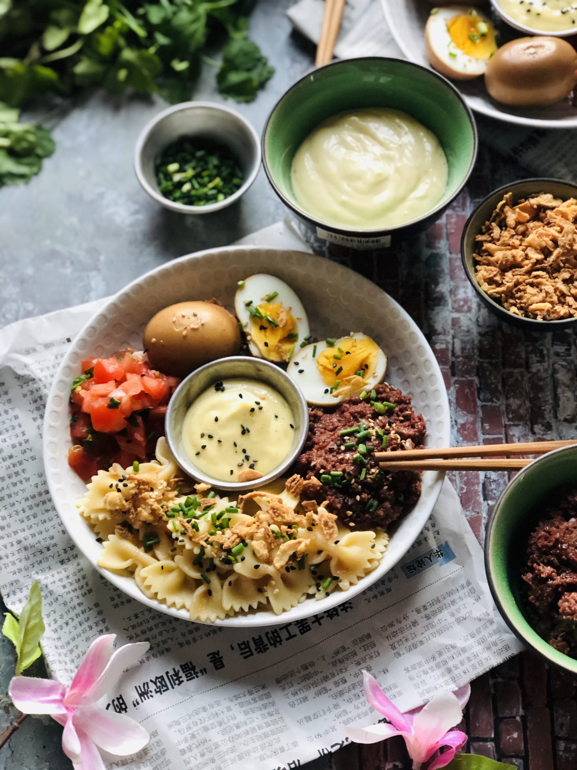 Pasta Bowl à la mauricienne une improvisation et création avec les